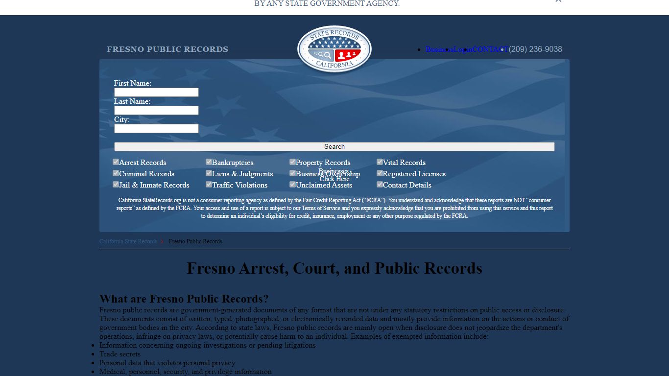 Fresno Arrest and Public Records | California.StateRecords.org