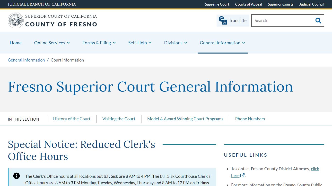 Court Information | Superior Court of California | County of Fresno